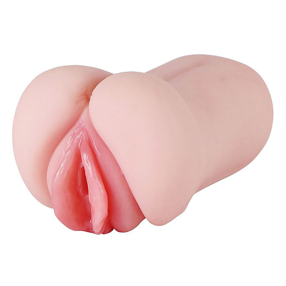 Masturbador Vagina Cyberskin Cervix Girl Bege, vista inferior mostrando formato ergon�mico
