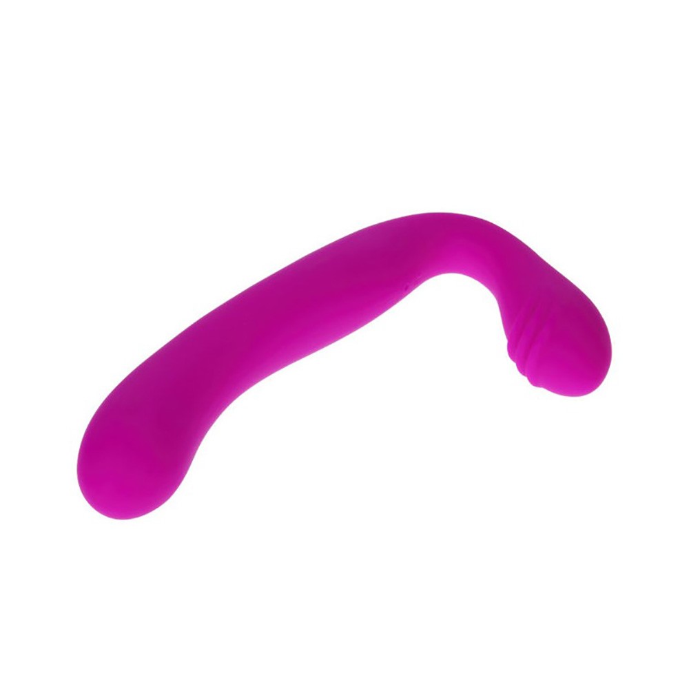 Cinta Peniana Augus Pink: Detalhe do vibrador em silicone com textura e curvas ergon�micas