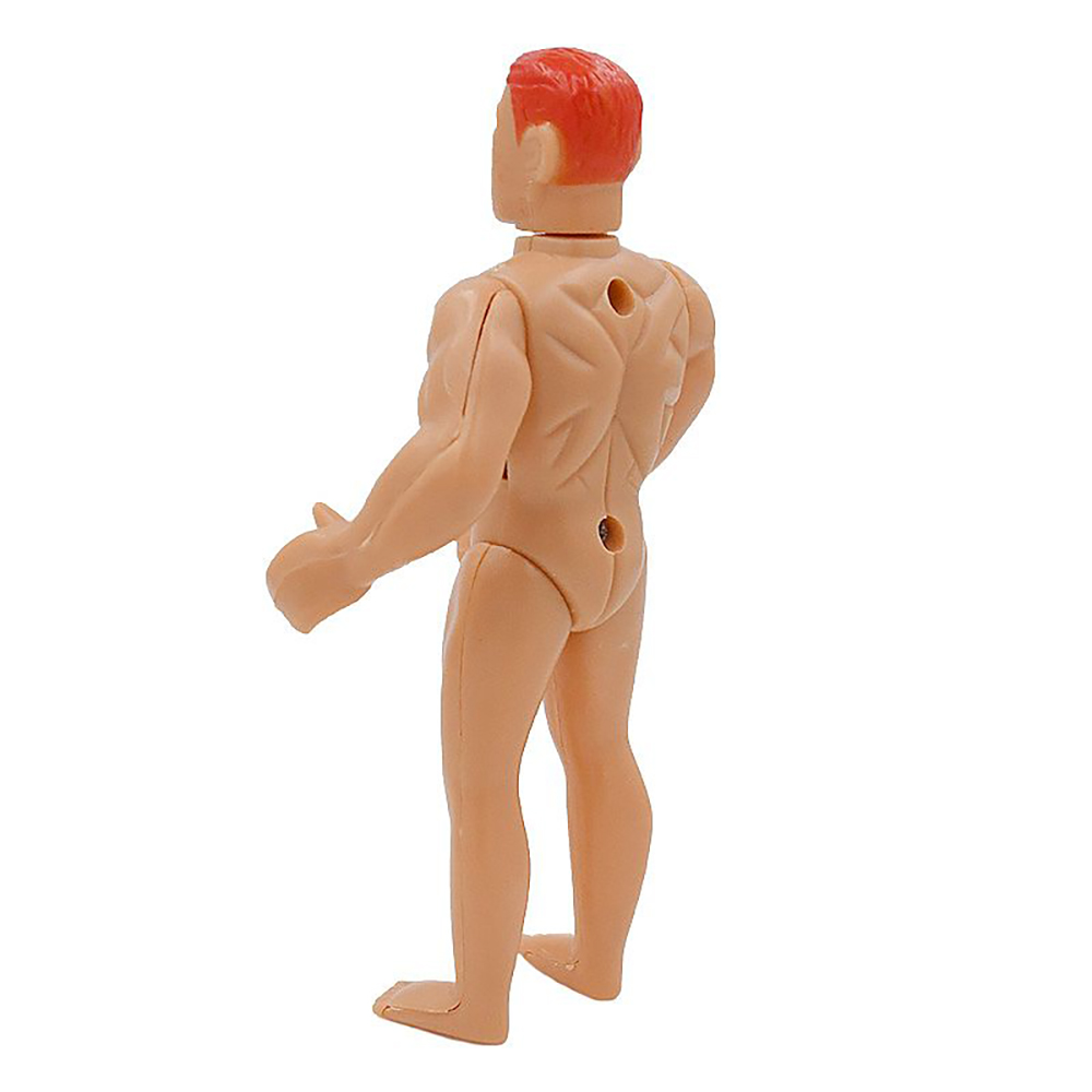 Vista traseira do Boneco Macho Man � Corda, mostrando os detalhes da musculatura e o acabamento