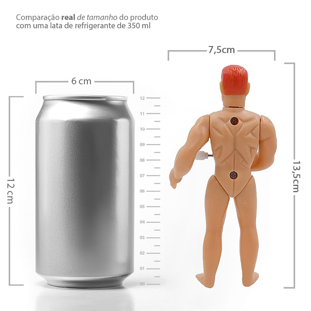 Close no pino de dar corda do Boneco Macho Man, mostrando o mecanismo para ativa��o