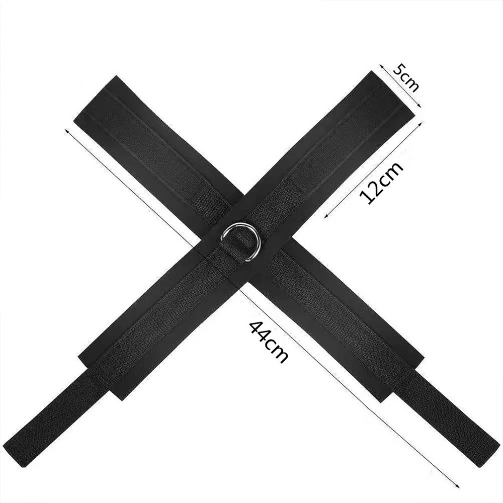 Detalhe do fecho de velcro da Algema Cruzada em Neoprene, mostrando a qualidade da costura