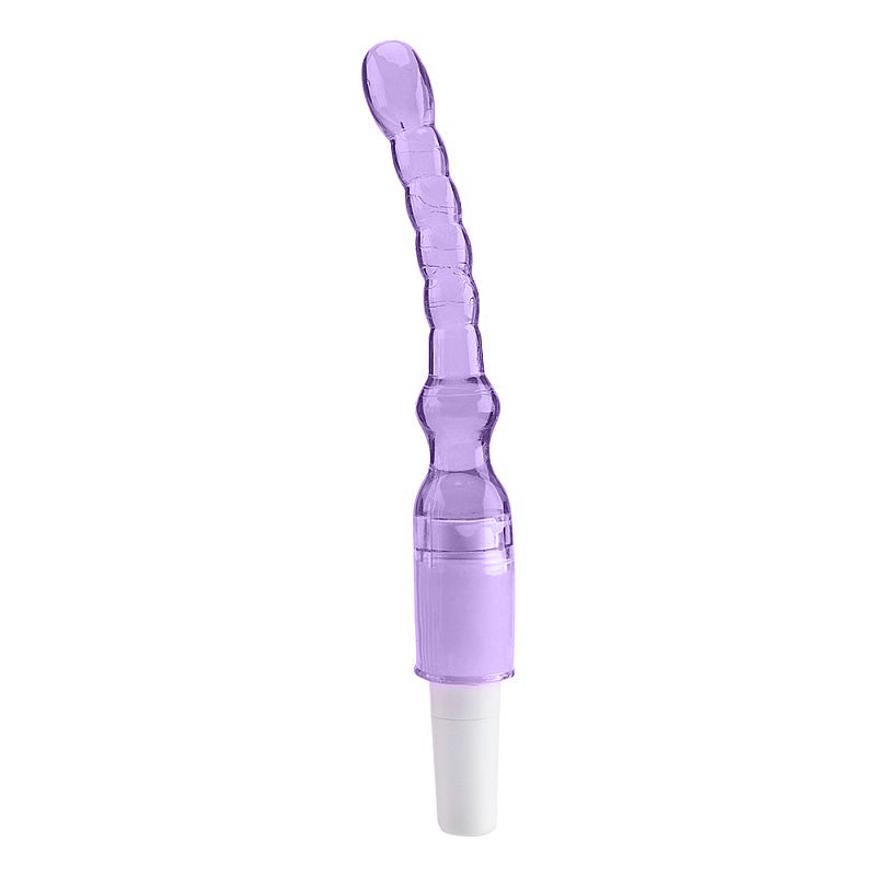 Plug Anal com Vibro em Jelly Stimulator 17 cm Lil�s com leve inclina��o, destacando seu design segmentado e vibrat�rio