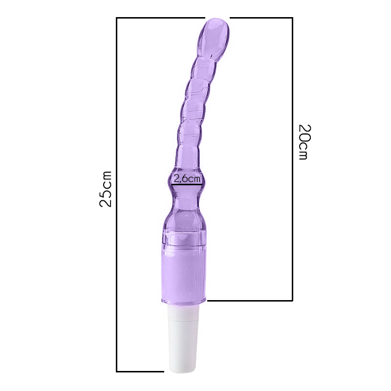 Plug Anal com Vibro em Jelly Stimulator 17 cm Lil�s em vista lateral com detalhes de comprimento e di�metro de 2,6cm