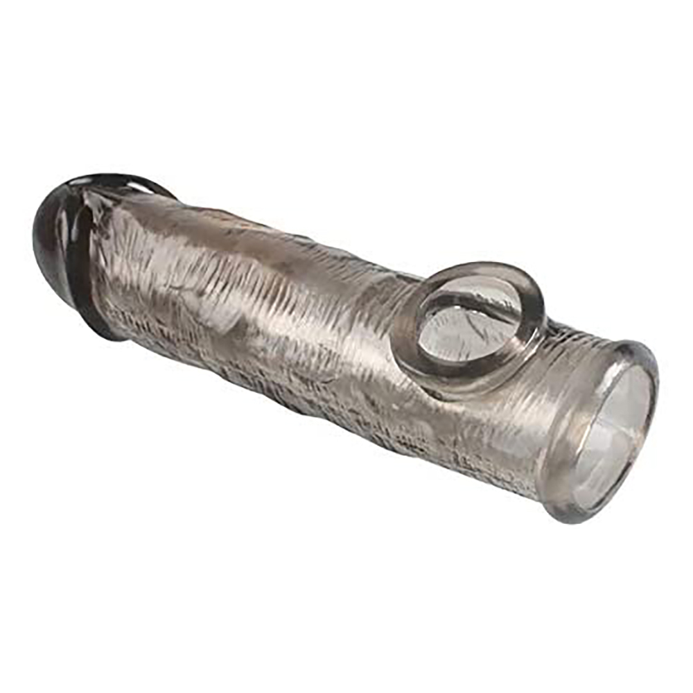 Capa Peniana Testicular Sleeve 15cm Fum� - vis�o de aplica��o e ajuste