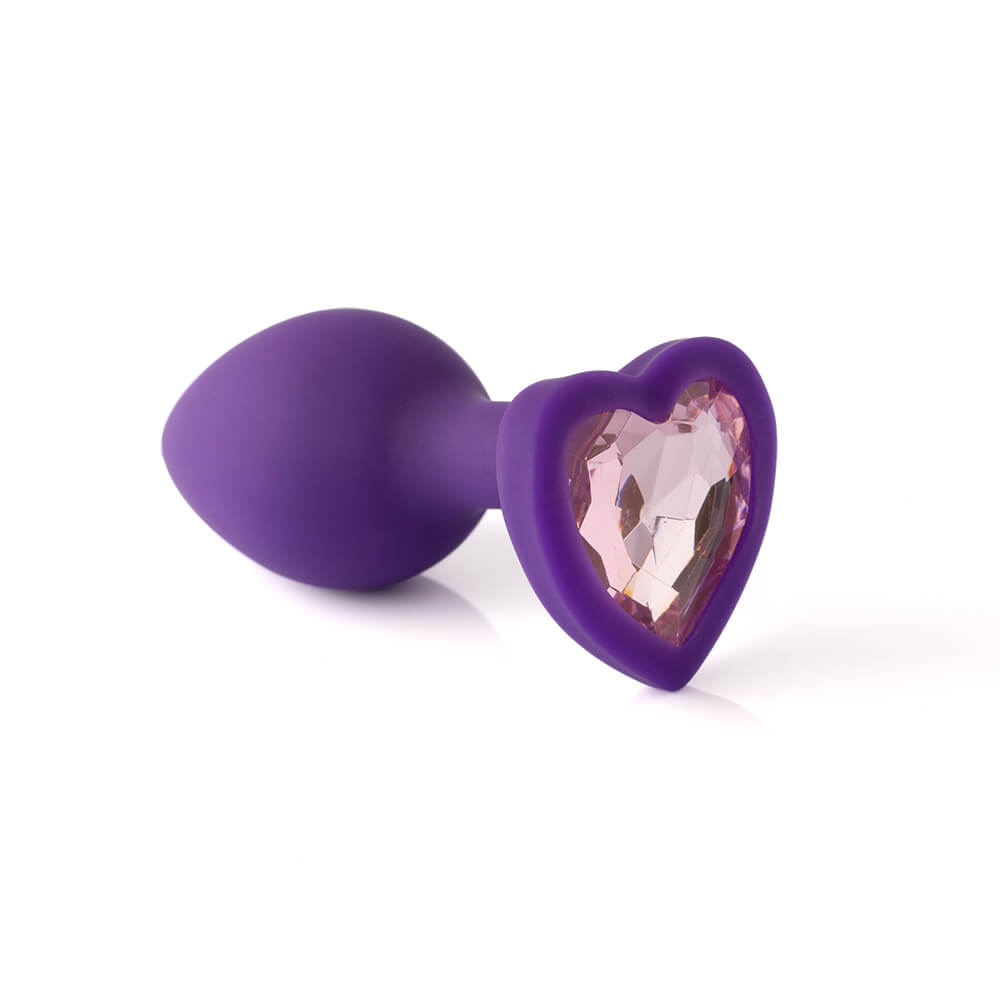 vista lateral do Plug Anal Joia em Silicone Ben Lil�s evidenciando formato suave e base de cora��o