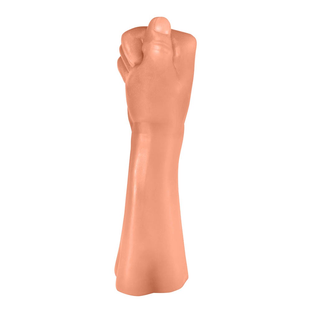 Penetrador Hand Fist Power em PVC bege, vista de cima, mostrando a parte superior do punho fechado e a textura suave