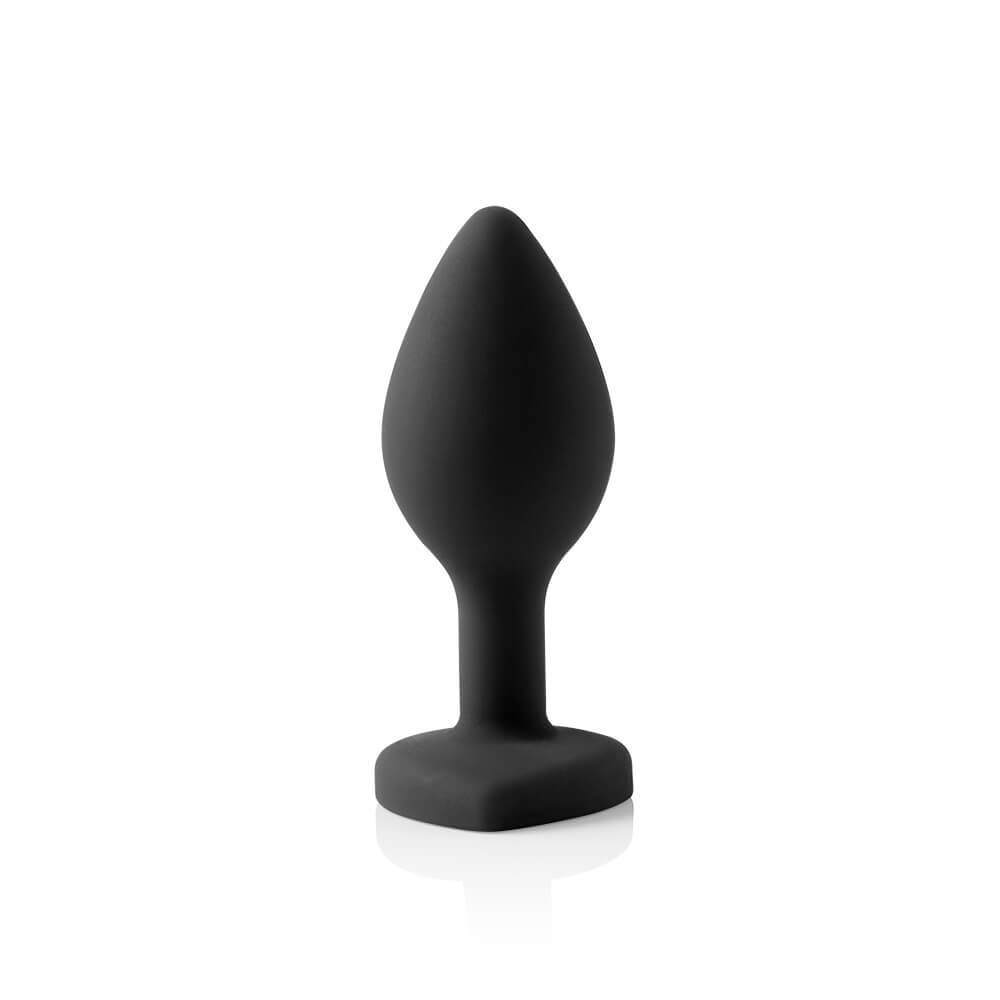 detalhe do acabamento em silicone do plug anal joia mostrando toque macio e superf�cie flex�vel