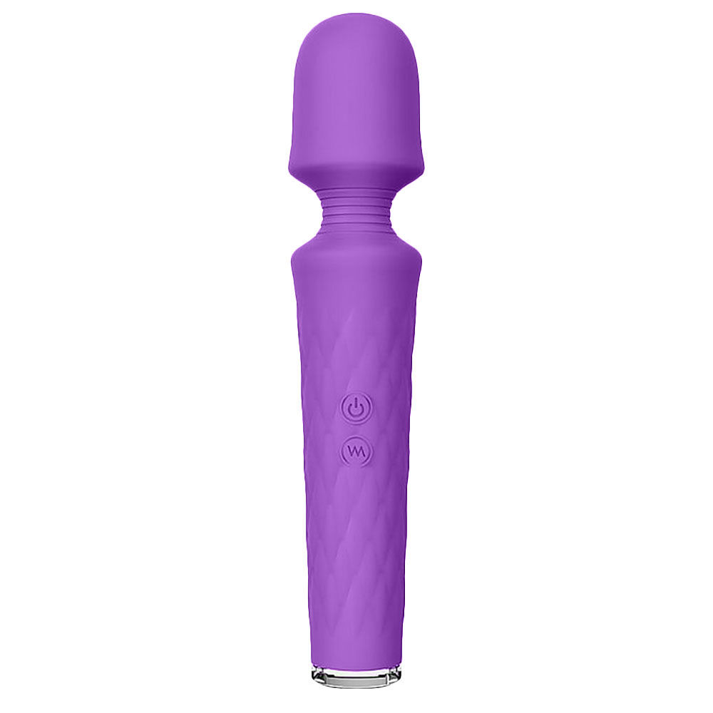 Massageador Er�tico Recarreg�vel em Silicone Luna Roxo - Vista principal do produto e embalagem