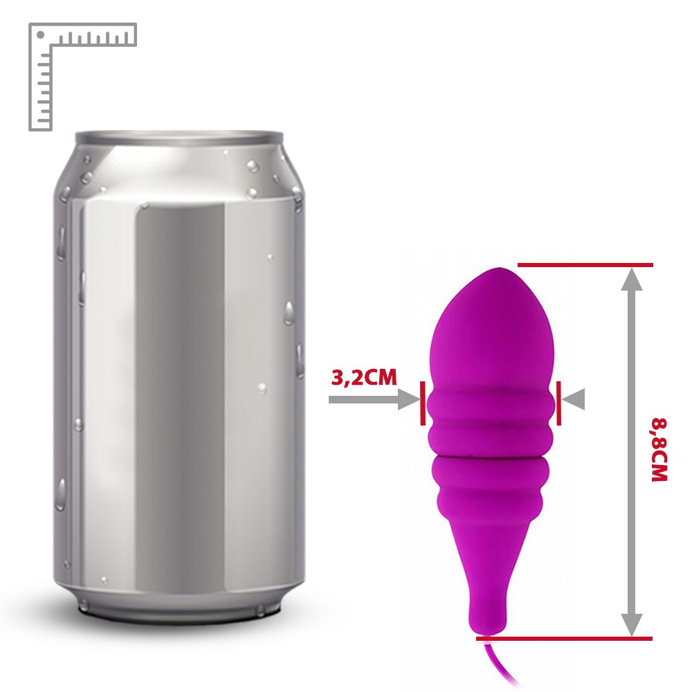 Detalhe do controle com fio do Vibrador Bullet Pink, mostrando os bot�es '12' e 'ON/OFF'.