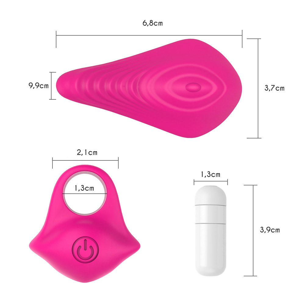 M�o usando a Dedeira Vibrat�ria em Silicone Finger Pink para estimular o clit�ris conforme ilustrado, com c�rculos que indicam a vibra��o