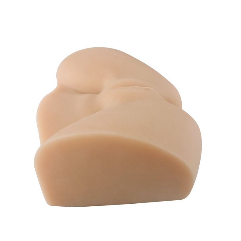 Masturbador Vagina e �nus Real�stico Xise Duchess em Cyberskin Bege, vista frontal da abertura vaginal mostrando a profundidade e texturas