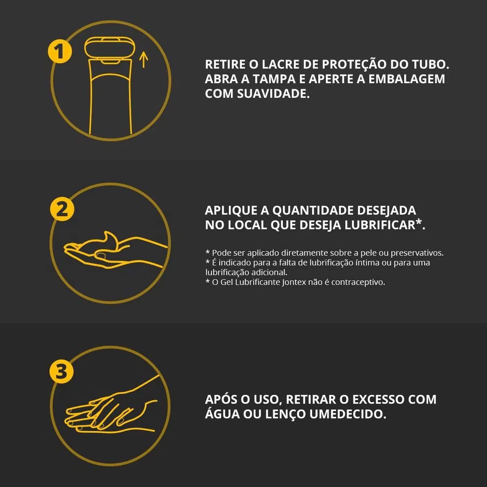 Instru��es de uso do Lubrificante �ntimo Jontex Gel Sensa��o Pele com Pele: como aplicar e limpar