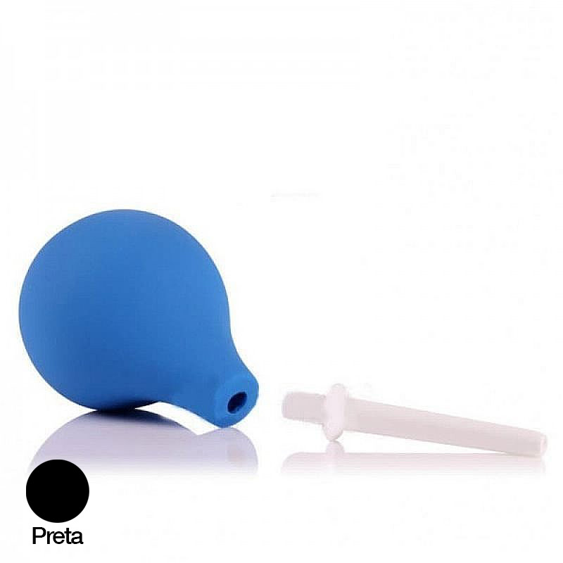 Ducha Higi�nica �ntima 89ml Preta com ponta removida, mostrando o corpo da ducha e o aplicador separados