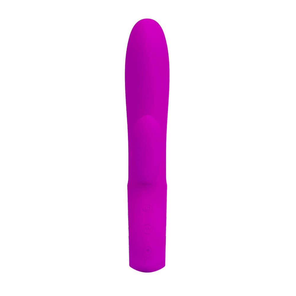Vibrador Duplo Recarreg�vel em Silicone com 12 Vibra��es Elmer Pink em vista traseira dos bot�es