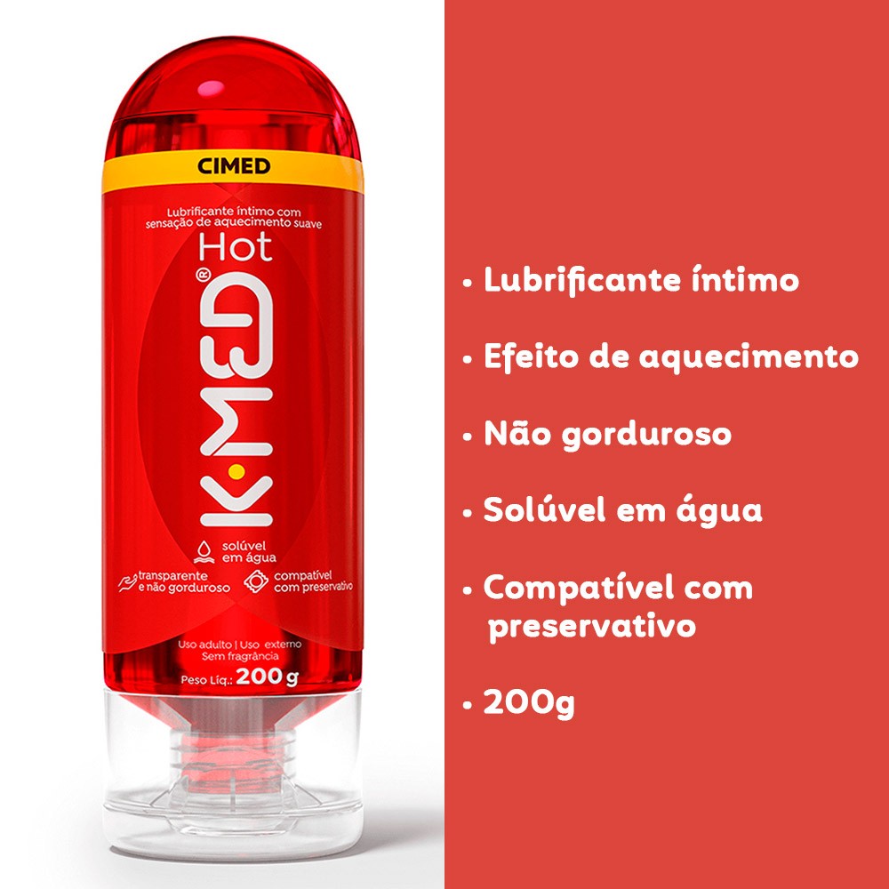 Lubrificante �ntimo K-Med Hot que Esquenta 200g | Benef�cios Destacados