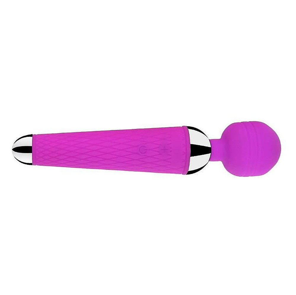Massageador Er�tico Pima Roxo em vista superior, demonstrando ergonomia e material de silicone