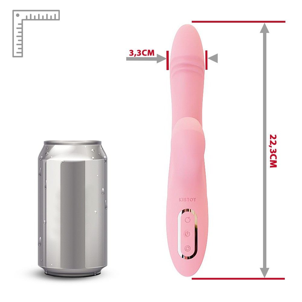 Vibrador Rabbit Katy Max Rosa de lado, mostrando design curvado