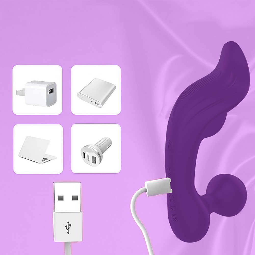 Vibrador para Clit�ris Chomper-RCT Roxo em v�rias posi��es e �ngulos de uso, destacando versatilidade e conforto