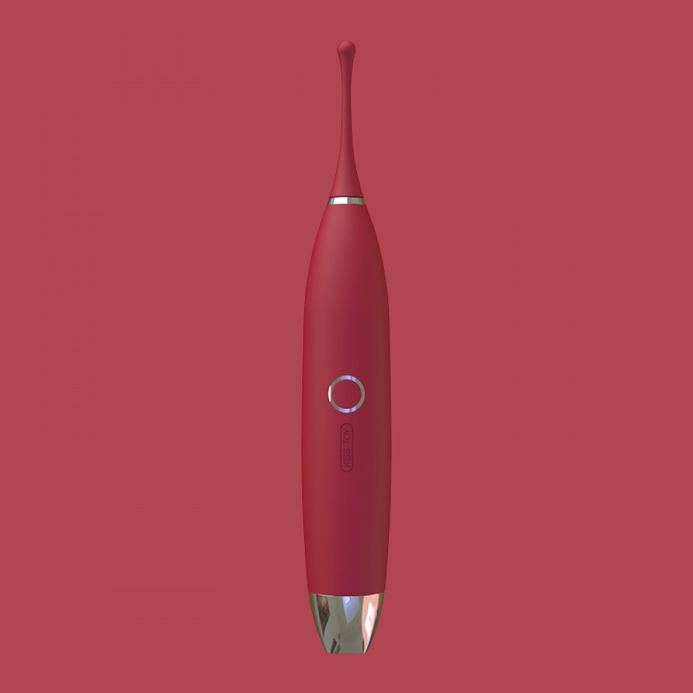 Vibrador Feminino em Silicone Recarreg�vel C-King Vinho posicionado verticalmente, mostrando o motor interno vis�vel atrav�s do silicone transparente no modo vibrat�rio