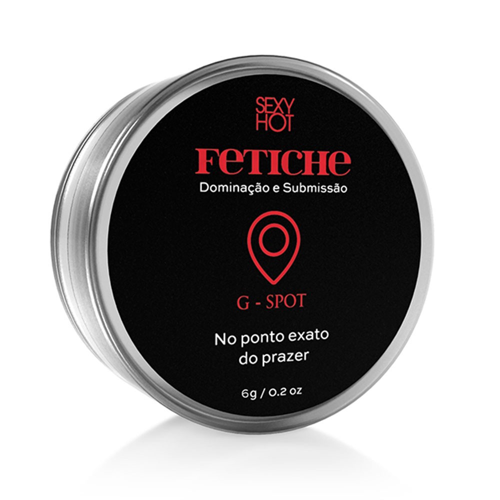 Gel Excitante Feminino em Pomada G-Spot 6g, detalhe do frasco e da embalagem