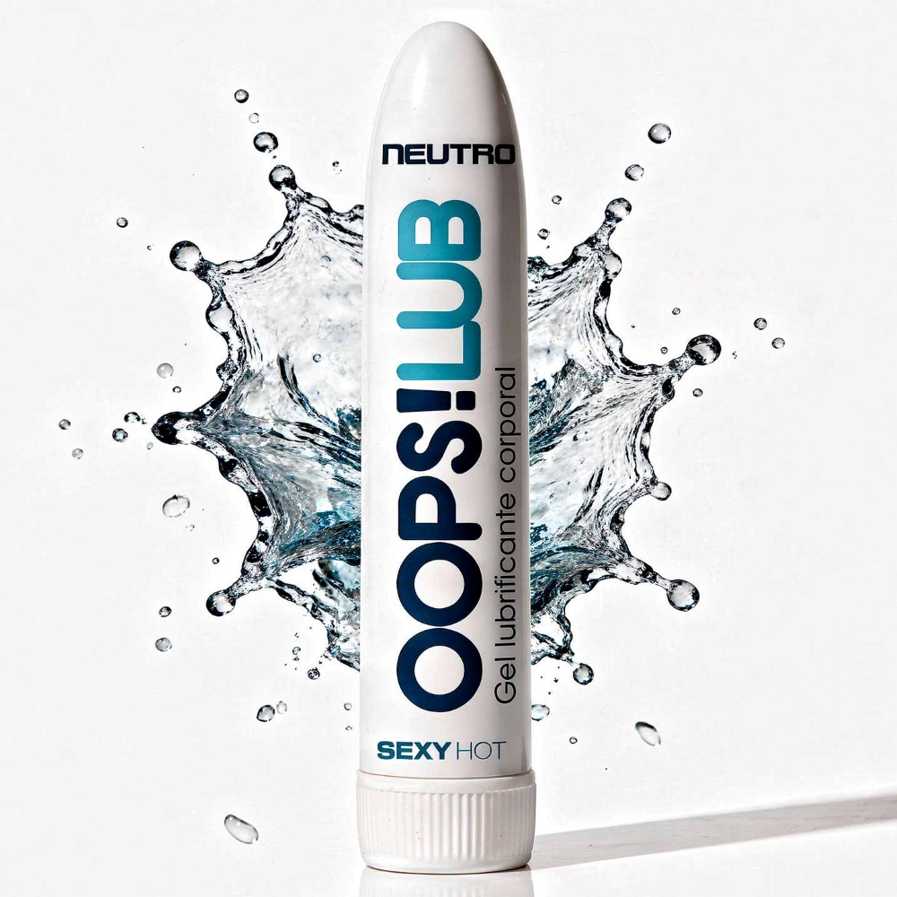 Gel Lubrificante Oops! Lub Neutro - Embalagem e principais caracteristicas, incluindo peso liquido.