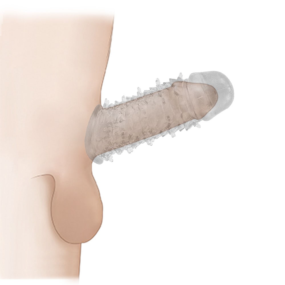 Capa Peniana em Jelly com N�dulos Massageadores Fume, vista superior do acess�rio, evidenciando o design