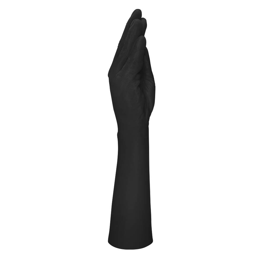 M�o er�tica real�stica Hand Finger preta vista lateral com dedos posicionados para fisting