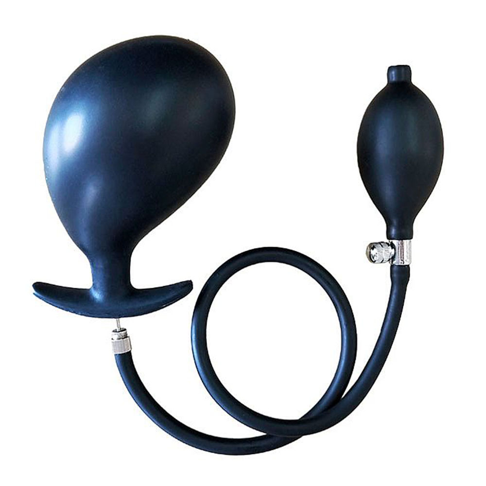 Estimulador de Pr�stata Infl�vel Expans�o Gradual em Silicone com Bomba Manual - Vista frontal do estimulador inflado