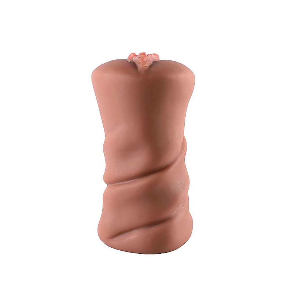 Masturbador Vagina em Cyberskin Nani Bege - Vista traseira mostrando o formato envolvente