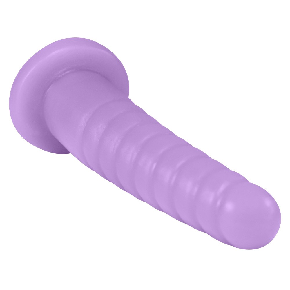Plug Anal Screw em PVC Flex�vel Roxo - Vista lateral do plug com design em espiral