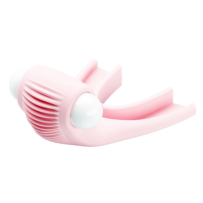 Estimulador em Silicone de L�ngua Magic Lip Rosa: vista detalhada da ponta com textura de l�ngua e vibra��o.