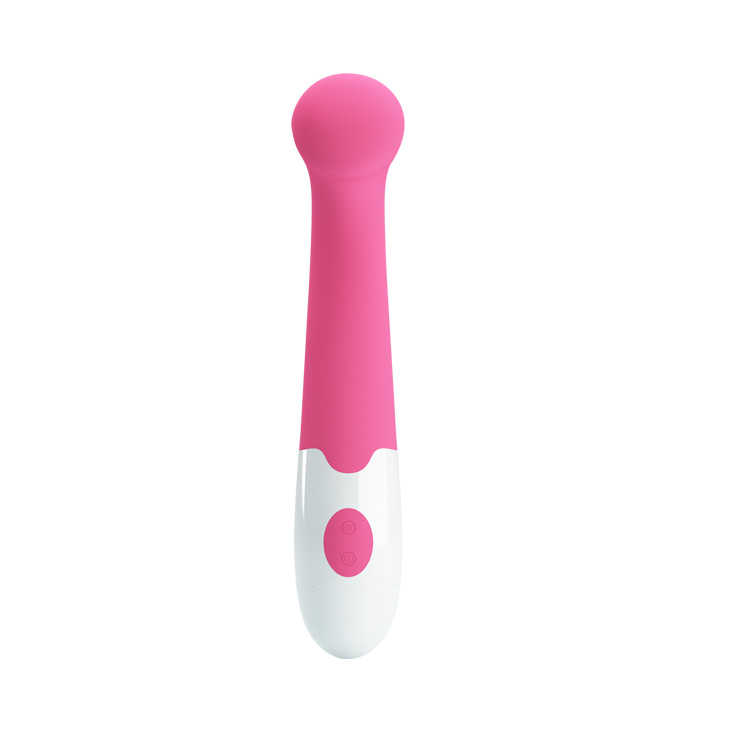 Vibrador Ponto G Charles com design curvado em silicone macio e cor rosa vibrante