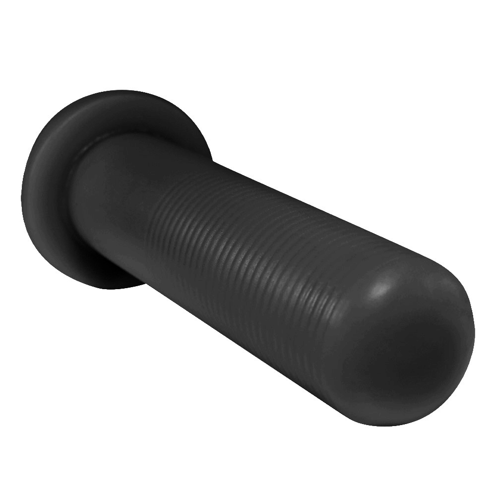 Plug Anal KCT em PVC Flex�vel At�xico Preto com vista inclinada mostrando a textura em an�is e a base