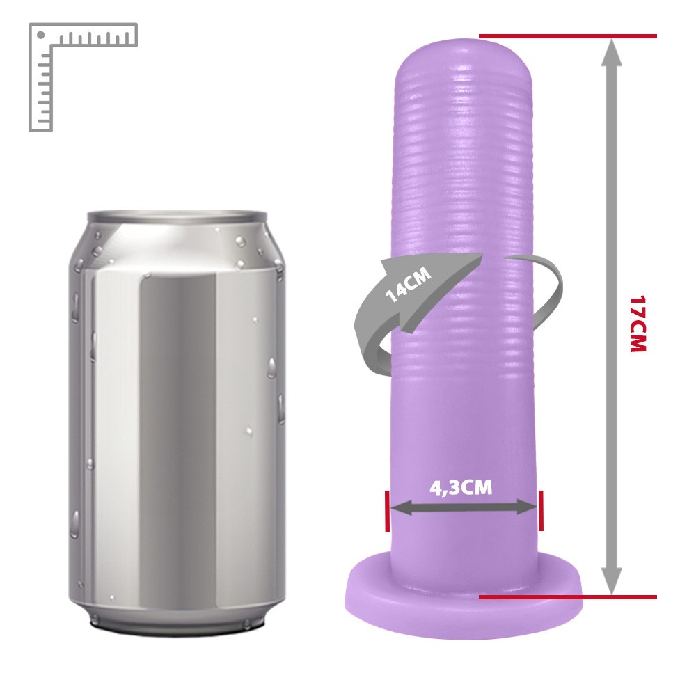 Plug Anal KCT em PVC Fl�xivel Roxo - Vista da ponta c�nica do plug, ideal para inser��o suave