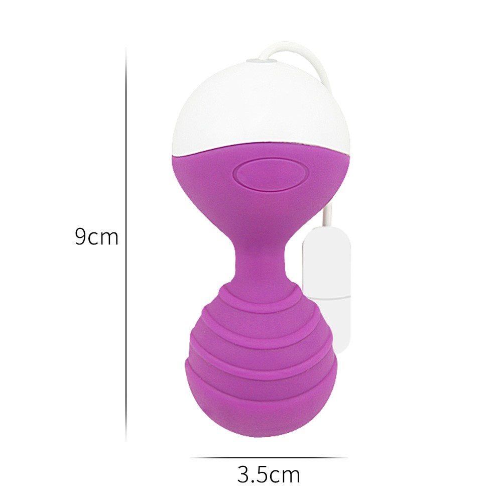 Vista lateral da Bola de Pompoarismo Roxo destacando seu formato ergon�mico