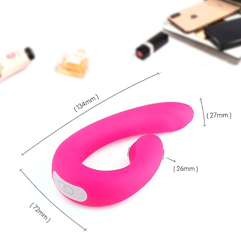 Close-up da ponta interna do Vibrador Duplo Pheobe Pink, mostrando a �rea projetada para estimula��o precisa do ponto G.