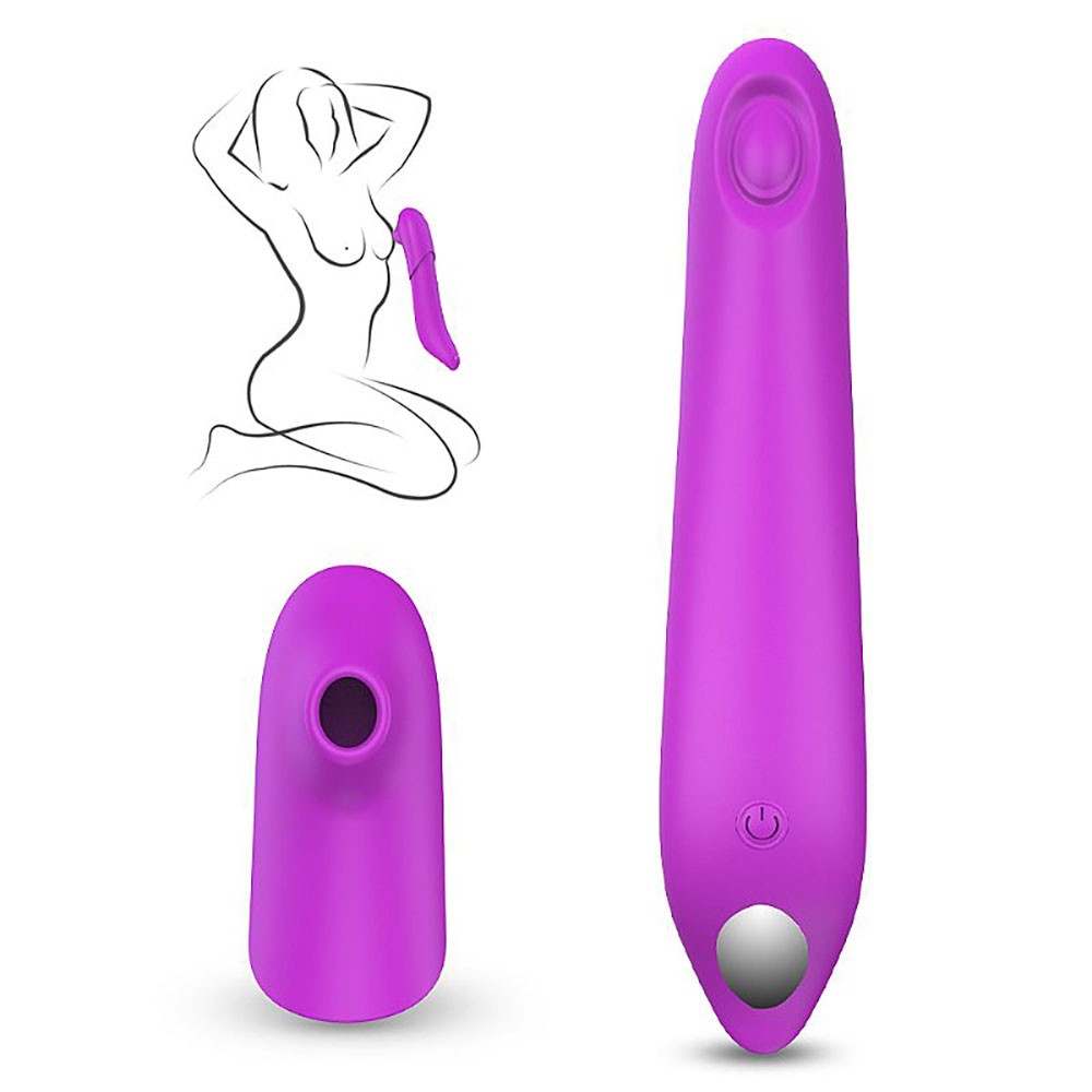 Vibrador Feminino em Silicone Recarreg�vel Youmis Roxo e sua capa de est�mulo de clit�ris separados, com ilustra��o de uso