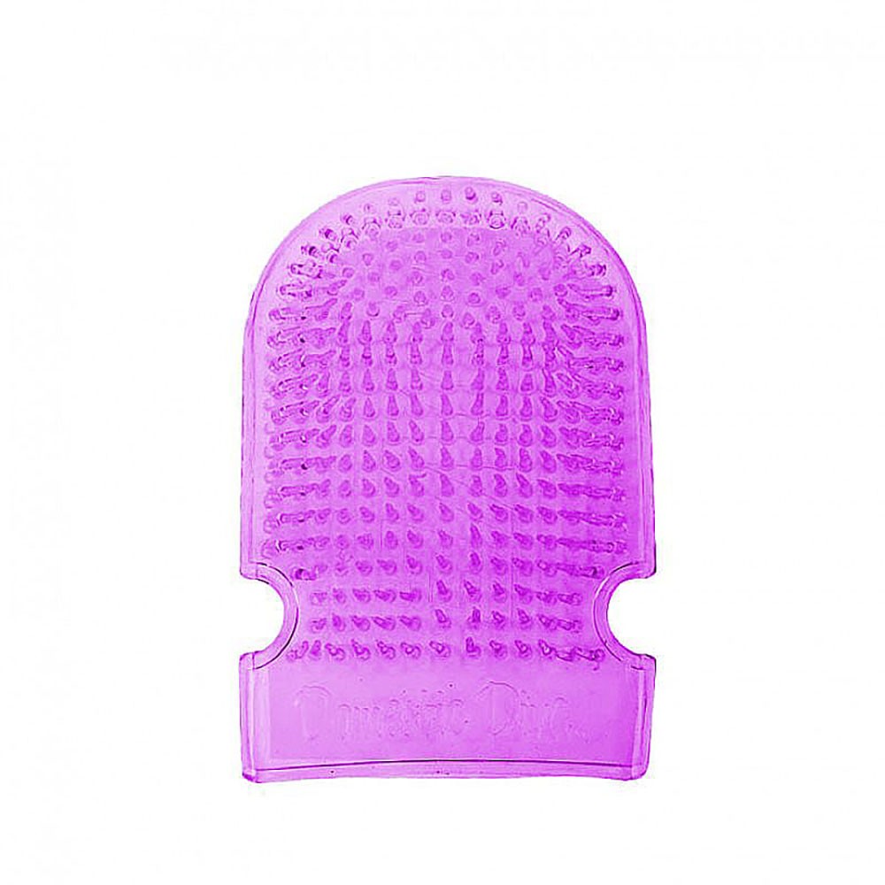 Luva Massageadora em Silicone Lil�s - Vista frontal detalhada das pontas massageadoras em silicone