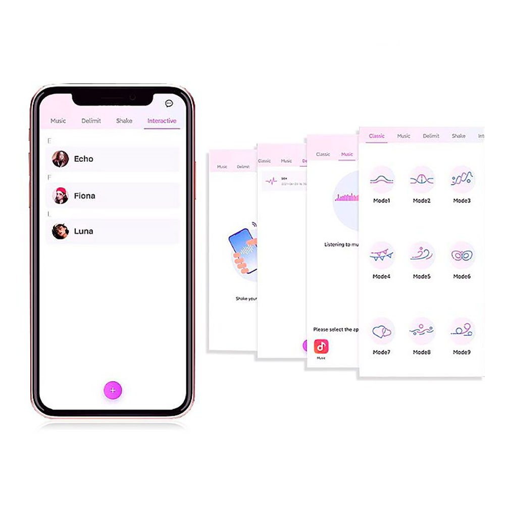 Fundo branco com Vibrador Duplo em Silicone Recarreg�vel APP Aurora Vermelho de frente