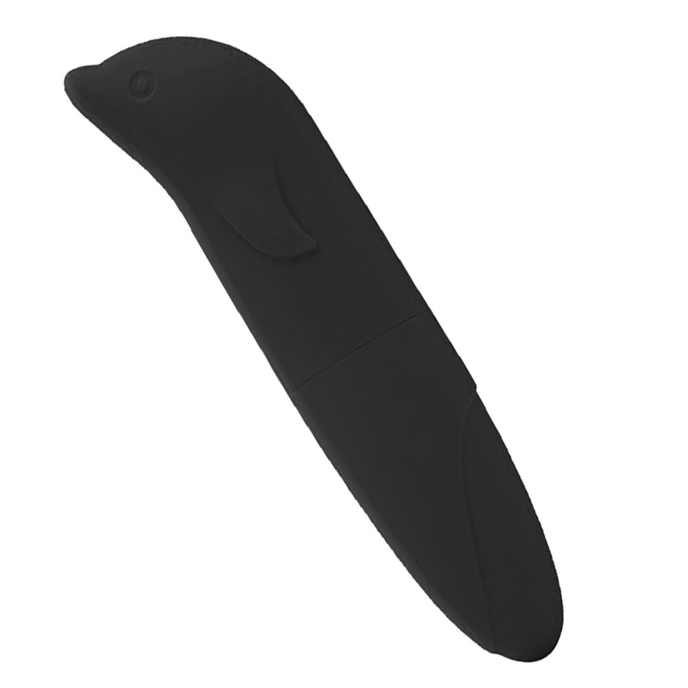 Vibrador Ponto G Pl�stico R�gido com Formato de Golfinho Preto - �ngulo Superior