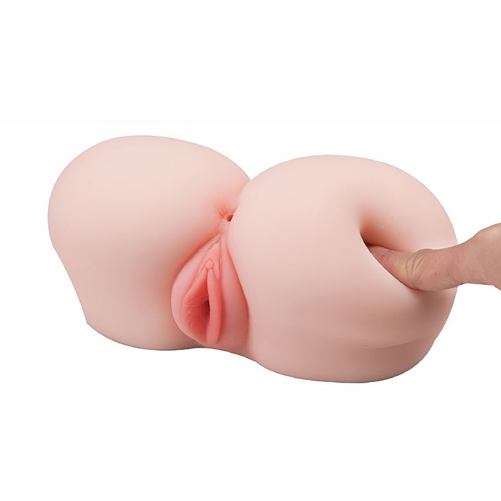 Masturbador Agatha Bege em Cyberskin, vista traseira do formato de bumbum