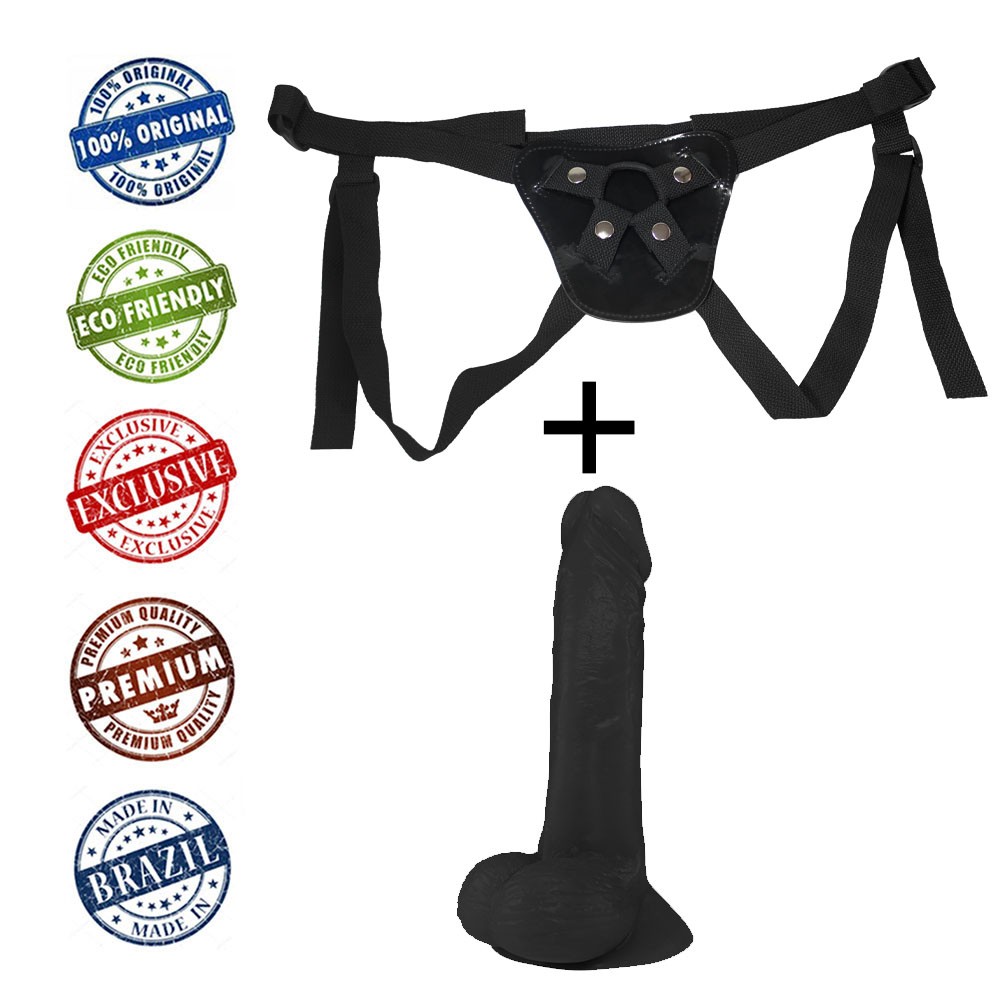 Cinta peniana ajust�vel Loki em vista lateral, com foco nos detalhes da base de PU preto e nas fivelas de regulagem