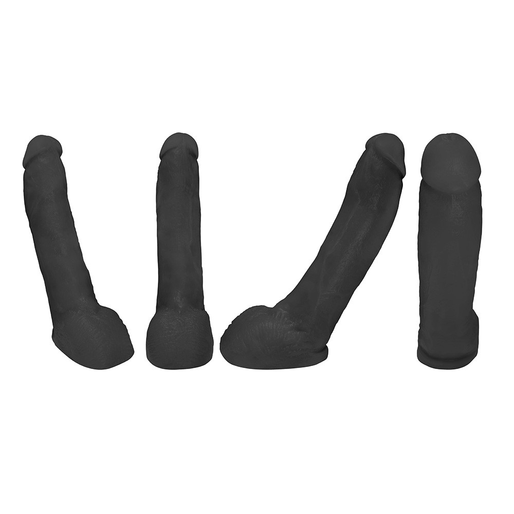Cinta Peniana Ajust�vel com P�nis Real�stico Ron Jeremy 21 x 4,5cm Preto | Vis�o traseira da cinta, mostrando as al�as ajust�veis e o conforto do design