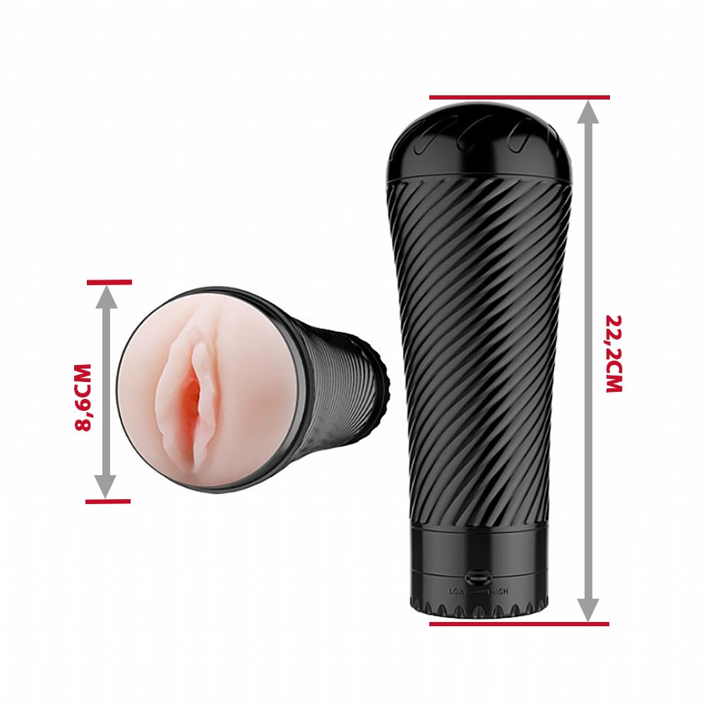 Vista lateral do Masturbador Vagina em Cyberskin com Vibrador Disfar�ado de Lanterna Pink Pussy Bege em</div>
<script id=
