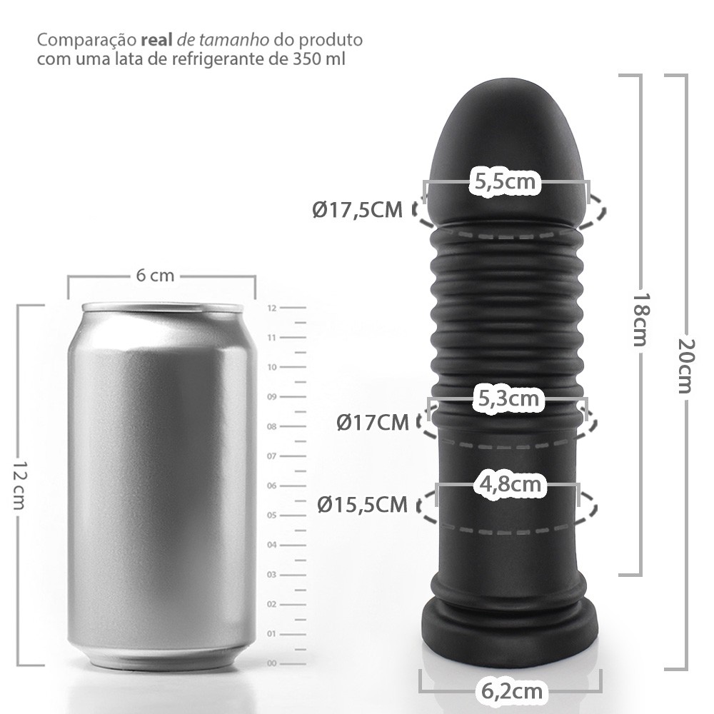 Plug Anal Mola em PVC flex�vel preto em foto de est�dio, com destaque para a ponteira arredondada para inser��o f�cil