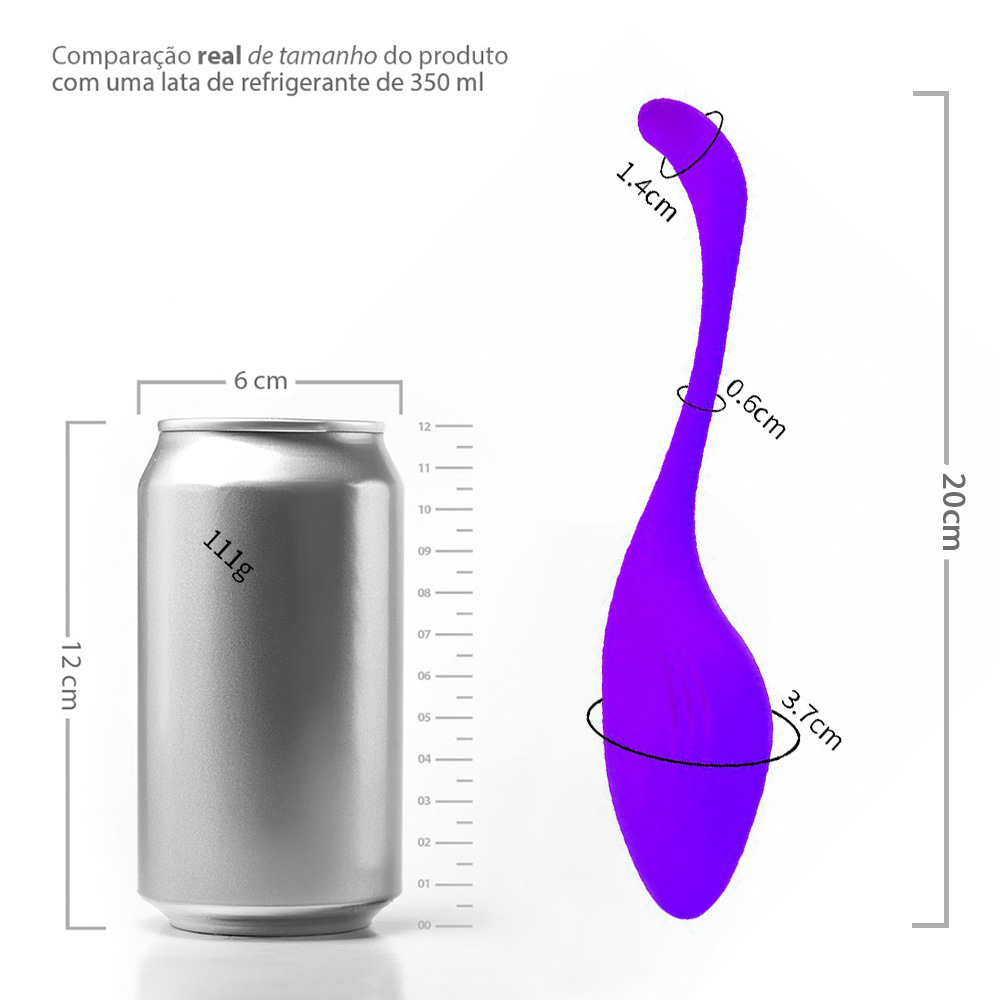 Vibrador para Casal Recarreg�vel em Silicone Roxo, destacando a ponta curva, ideal para estimula��o interna.
