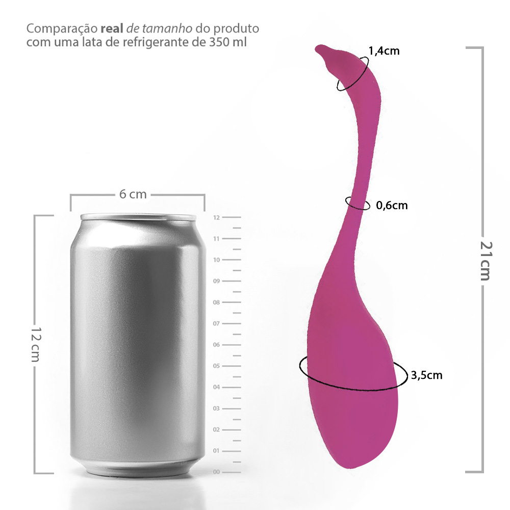 �ngulo que real�a a textura do silicone e o contorno do vibrador, ideal para uso em casal ou solo.