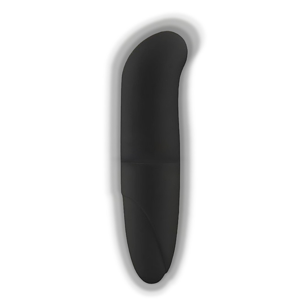 Vibrador Ponto G em Pl�stico R�gido Liso com Formato de Golfinho Preto em vista superior mostrando a curva ergon�mica