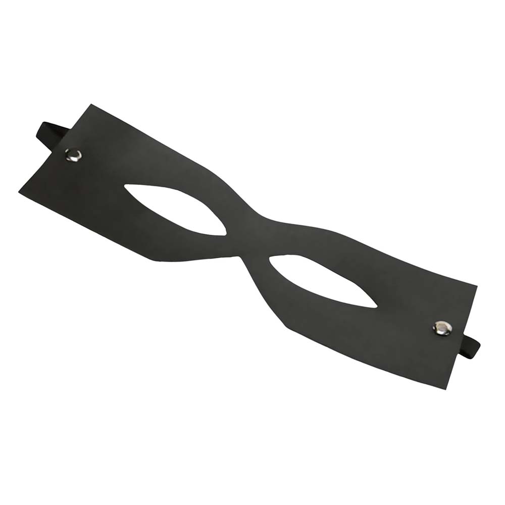 M�scara masculina de courvin preta com tiras el�sticas vista de cima em �ngulo