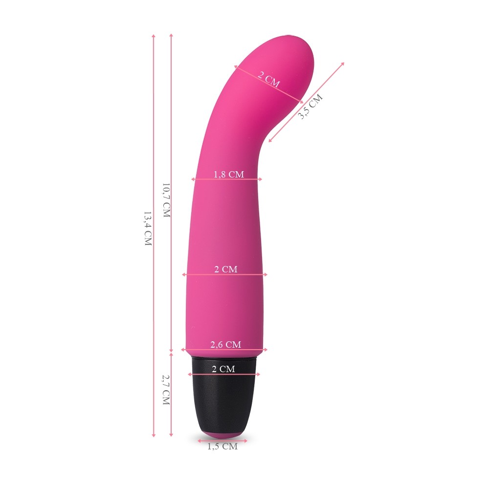 Outra vista do Vibrador Ponto G Recarreg�vel em Silicone com 10 Vibra��es Gvibe Pink